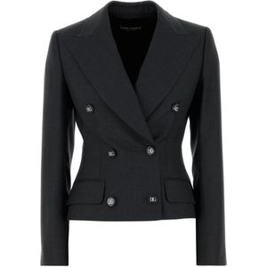 Dolce & Gabbana, Dames, Jassen, Zwart, Maat: M Zijde,