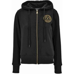 Versace Jeans Couture - Zwarte Zip Up Hoodie Sweatshirt - Dames - Katoen