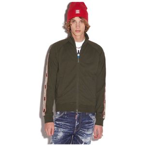 Dsquared2, Heren, Sweatshirts & Hoodies, Groen, Maat: L Katoen,