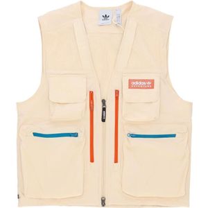 Adidas, Heren, Jassen, Beige, Maat: S Poliester,