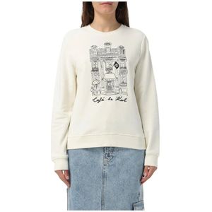 Karl Lagerfeld - Sweatshirt - Wit - Katoen - Parijse Print