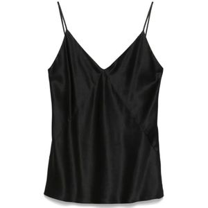 Max Mara, Dames, Tops, Zwart, Maat: L Zijde,