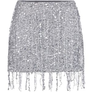 Elisabetta Franchi, Dames, Rokken, Grijs, Maat: M Polyamide,