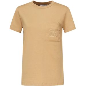 Max Mara, Dames, Tops, Bruin, Maat: L Katoen,