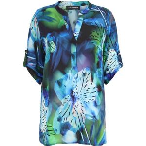 Doris S, Dames, Blouses & Shirts, Blauw, Maat: 3XL Viscose,