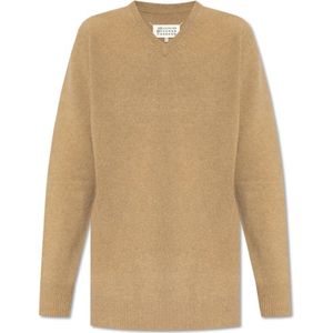 Maison Margiela, Heren, Truien, Beige, Maat: S Wol,