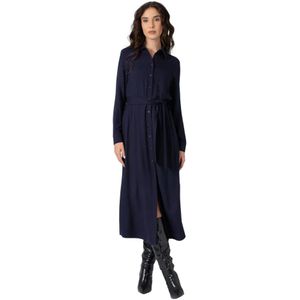 Kocca, Dames, Jurken, Blauw, Maat: M Leer,