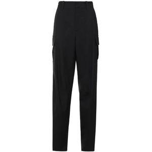 Bottega Veneta, Dames, Broeken, Blauw, Maat: 3XS Wol,