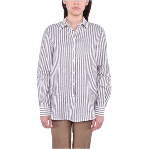 Weekend Max Mara, Dames, Blouses & Shirts, Veelkleurig, Maat: XS Linnen,
