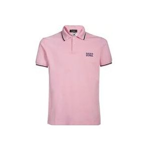 Dsquared2 Polo Hemden , Pink , Heren , Maat: L