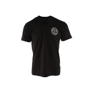 Versace Zwart Katoenen T-shirt Art 74gaht06 , Black , Heren , Maat: XL