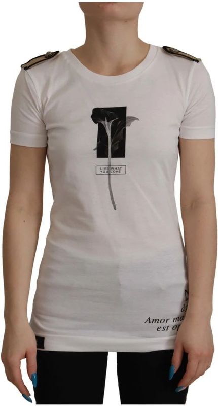 Dolce & Gabbana, Dames, Tops, Wit, Maat: 3XS Katoen,