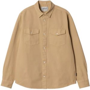 Carhartt Wip, Heren, Overhemden, Bruin, Maat: L Katoen,