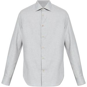 Eleventy, Heren, Overhemden, Grijs, Maat: M Kasjmier,