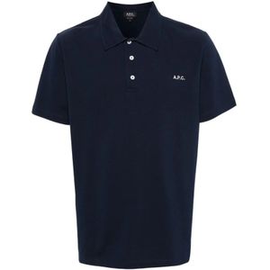 A.p.c., Heren, Tops, Blauw, Maat: S Katoen,