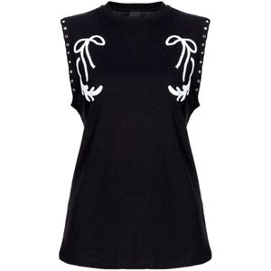 Pinko, Dames, Tops, Zwart, Maat: XS Katoen,