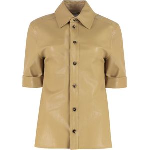 Bottega Veneta, Dames, Jassen, Bruin, Maat: XS Leer,