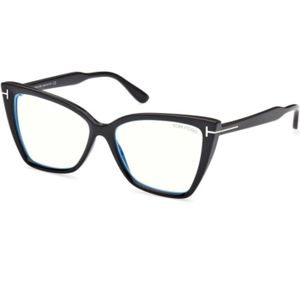 Tom Ford - FT5844-B - Optische Monturen - Zwart - Geïnjecteerd - Kattenoog
