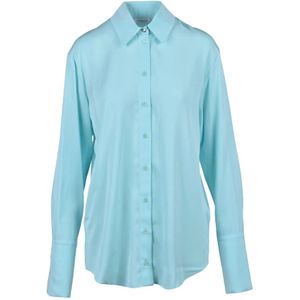 Patrizia Pepe, Dames, Blouses & Shirts, Blauw, Maat: XS Viscose,