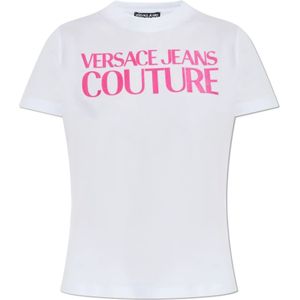 Versace Jeans Couture - T-shirt - Wit - Gedrukt Logo - Katoen