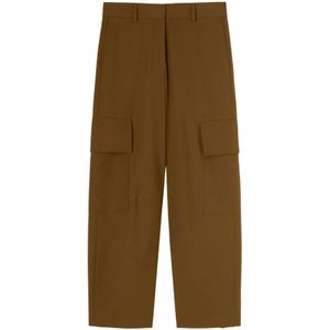 Palm Angels, Dames, Broeken, Bruin, Maat: XS Katoen,