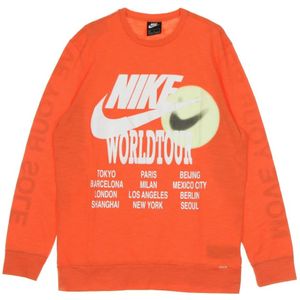 Nike, Heren, Sweatshirts & Hoodies, Oranje, Maat: S Katoen,