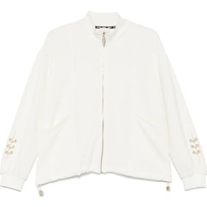 Liu Jo - Chique Zip Sweatshirt - Wit - Katoen - Ritssluiting - Open Zakken