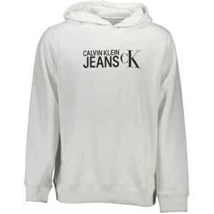 Calvin Klein, Heren, Sweatshirts & Hoodies, Wit, Maat: XL Katoen,