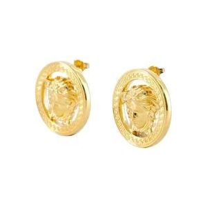 Versace Gouden Metalen Oorbellen Medusa 95 Stijl , Yellow , Dames , Maat: ONE Size