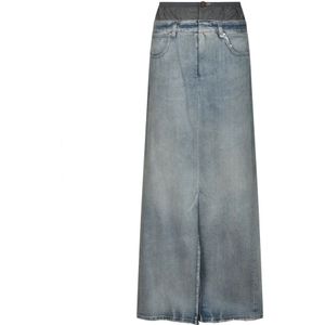 Maison Margiela, Dames, Rokken, Blauw, Maat: S Denim,
