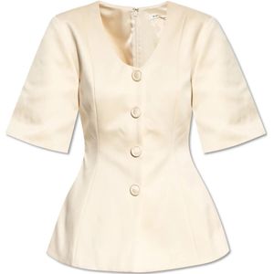 By Malene Birger, Dames, Blouses & Shirts, Beige, Maat: XS Leer,