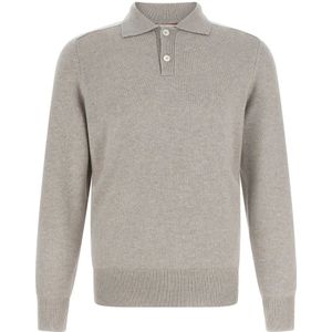 Brunello Cucinelli, Heren, Truien, Beige, Maat: M Kasjmier,