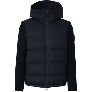 Stone Island, Heren, Jassen, Blauw, Maat: XL Wol,
