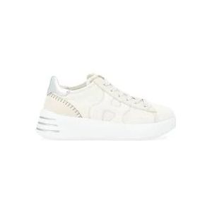 Hogan Rebel Wit en Beige Sneakers , Beige , Dames , Maat: 36 EU