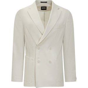 Hugo, Heren, Jassen, Wit, Maat: S Linnen,
