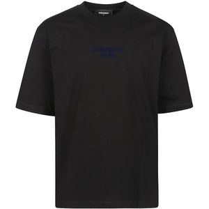 Dsquared2, Heren, Tops, Zwart, Maat: S