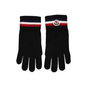 Moncler Logo Wollen Handschoenen , Black , Heren , Maat: XL
