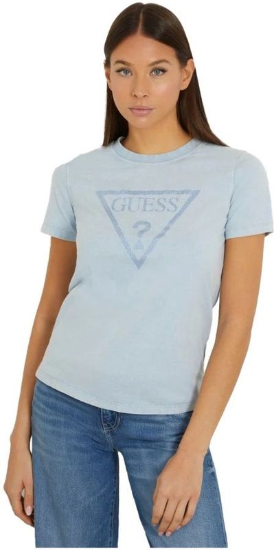 Guess - T-shirt - Blauw - Dames - 100% Katoen