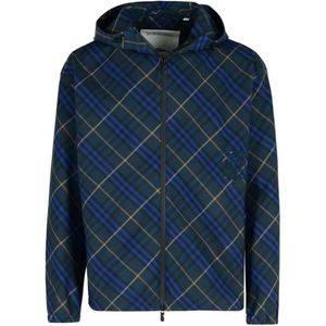 Burberry, Heren, Jassen, Blauw, Maat: L Poliester,
