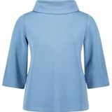 zero - Sweatshirt - Blauw - Effen - Driekwart Mouw