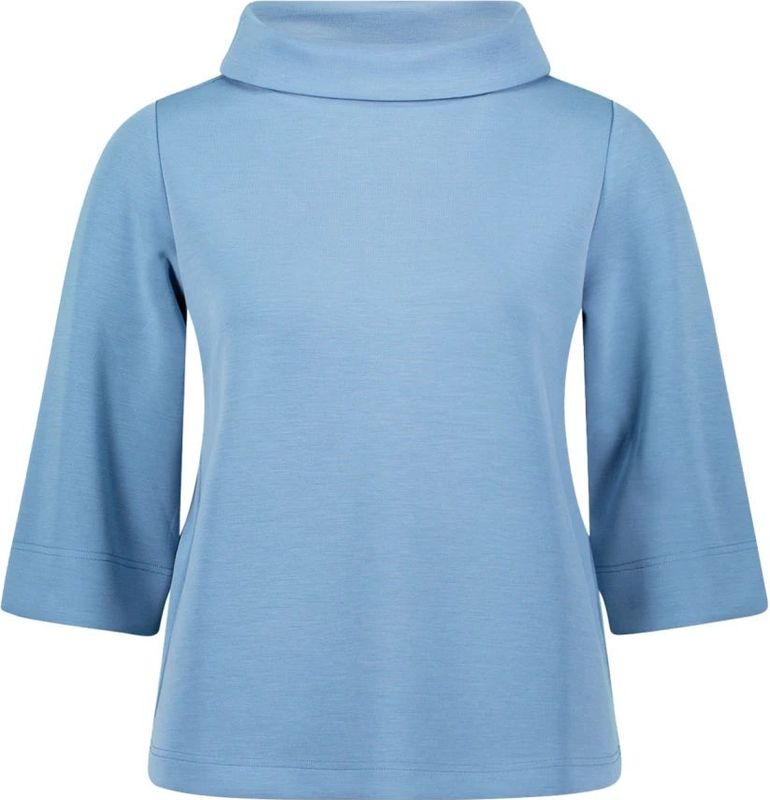 zero - Sweatshirt - Blauw - Effen - Driekwart Mouw