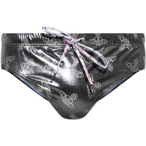 Vivienne Westwood, Heren, Badkleding, Grijs, Maat: L Leer,