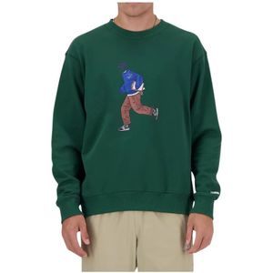 New Balance, Heren, Sweatshirts & Hoodies, Groen, Maat: XS Katoen,