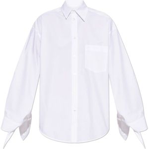 Balenciaga, Dames, Blouses & Shirts, Wit, Maat: M Katoen,