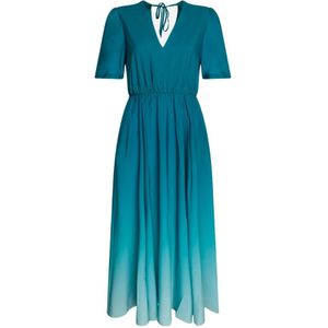 Twinset, Dames, Jurken, Blauw, Maat: XS Viscose,