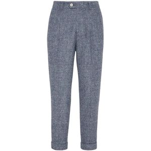 Brunello Cucinelli, Heren, Broeken, Blauw, Maat: XL Katoen,
