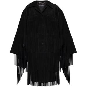 Dolce & Gabbana - Suède Fringe Jacket - Leren Jas - Zwart