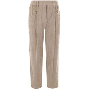 Brunello Cucinelli, Dames, Broeken, Beige, Maat: XS Corduroy,