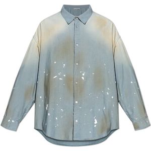 Acne Studios, Heren, Overhemden, Blauw, Maat: L Katoen,