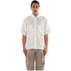 C.p. Company, Heren, Overhemden, Wit, Maat: M Linnen,